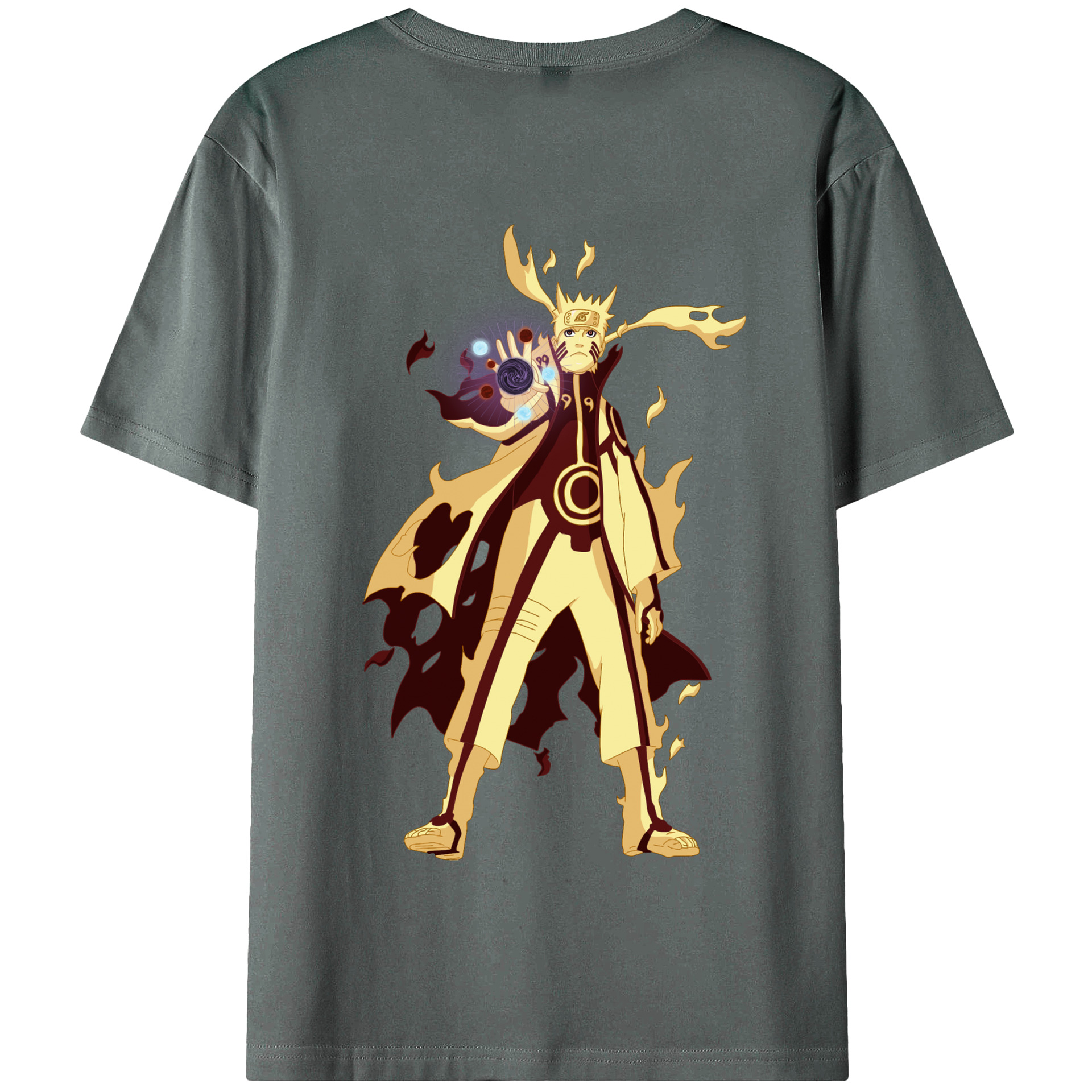 （画像用） NARUTO -ナルト- うずまき ナルト Uzumaki Naruto 綿100％半袖Tシャツ（背面プリント）